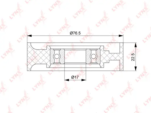 PB-5171 LYNXAUTO Натяжной ролик, поликлиновой ремень (фото 2)