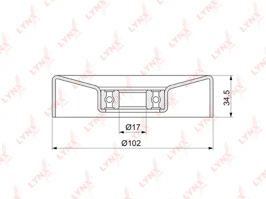 PB-5373 LYNXAUTO Натяжной ролик, поликлиновой ремень (фото 1)