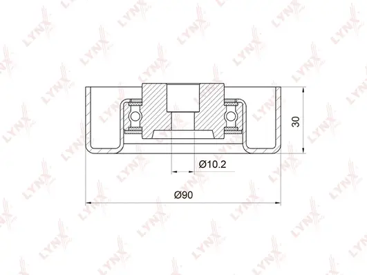 PB-7021 LYNXAUTO Натяжной ролик, поликлиновой ремень (фото 1)