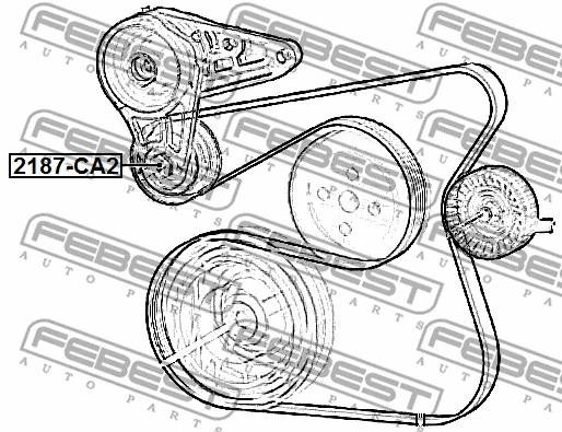 2187-CA2 FEBEST Натяжной ролик, поликлиновой ремень (фото 2)