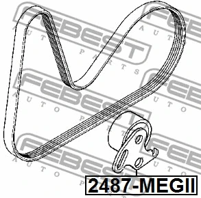 2487-MEGII FEBEST Натяжной ролик, поликлиновой ремень (фото 2)