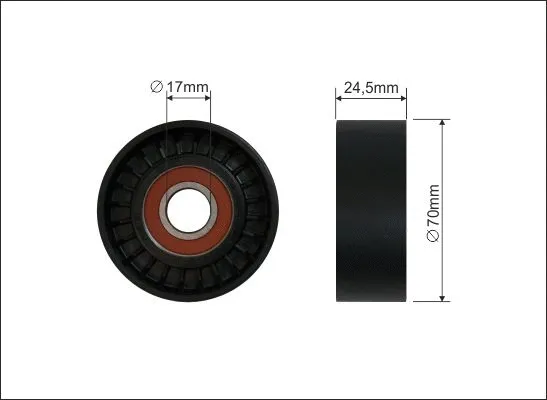16-90 CAFFARO Натяжной ролик, поликлиновой ремень (фото 1)