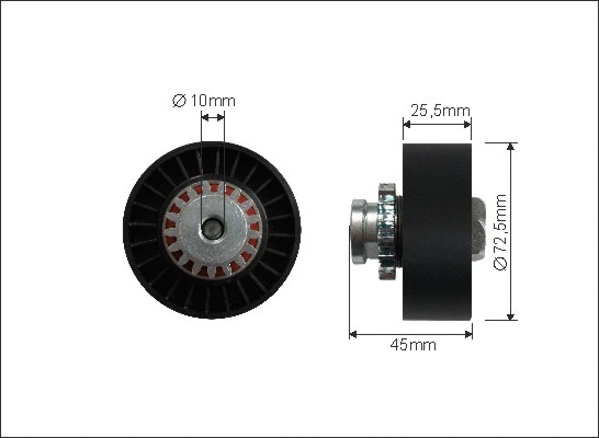 356-68 CAFFARO Натяжной ролик, поликлиновой ремень (фото 1)