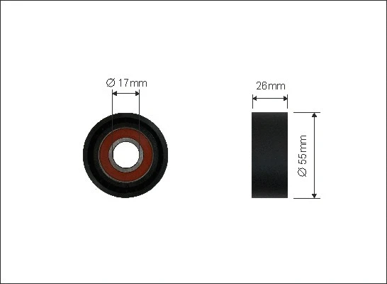 500012 CAFFARO Натяжной ролик, поликлиновой ремень (фото 1)