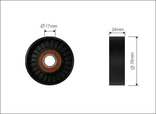 500052 CAFFARO Натяжной ролик, поликлиновой ремень (фото 1)