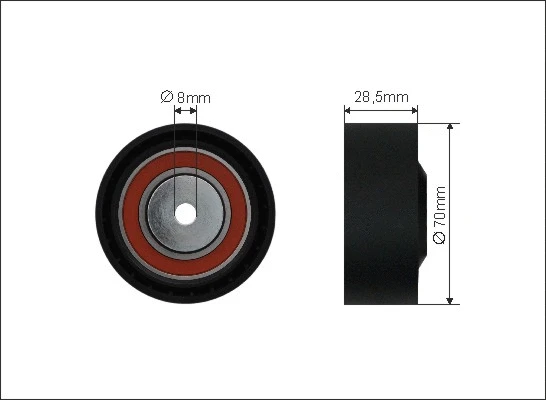 500061 CAFFARO Натяжной ролик, поликлиновой ремень (фото 1)