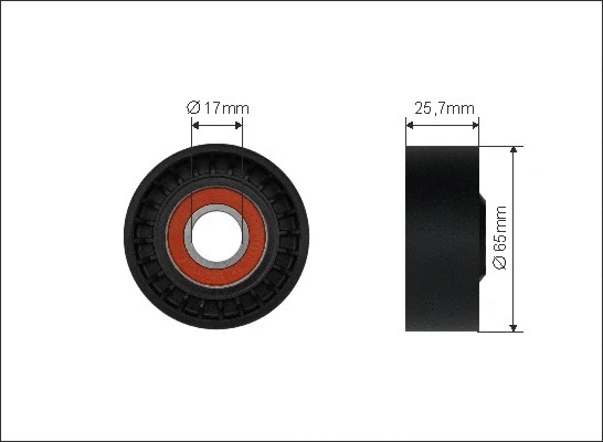 500359 CAFFARO Натяжной ролик, поликлиновой ремень (фото 1)