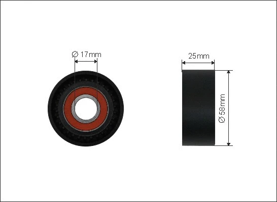 500406 CAFFARO Натяжной ролик, поликлиновой ремень (фото 1)