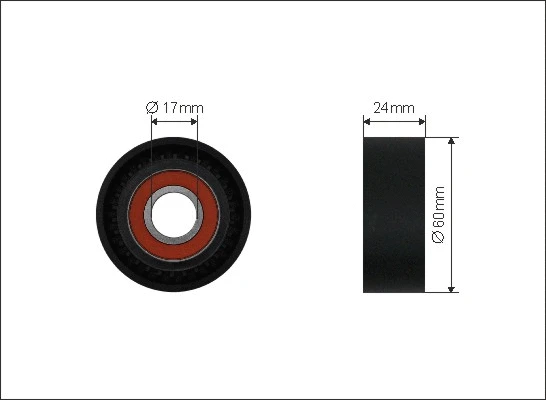 500409 CAFFARO Натяжной ролик, поликлиновой ремень (фото 1)