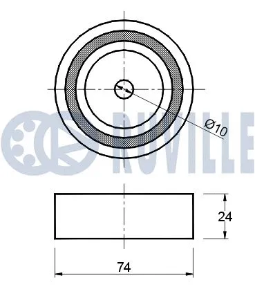 540052 RUVILLE Паразитный / ведущий ролик, поликлиновой ремень (фото 2)