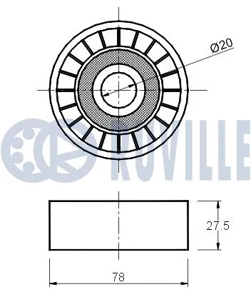 540091 RUVILLE Паразитный / ведущий ролик, поликлиновой ремень (фото 2)