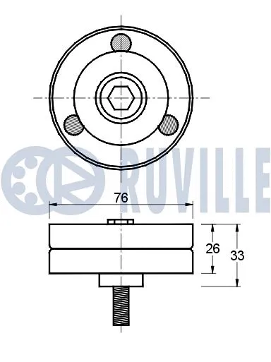 540168 RUVILLE Паразитный / ведущий ролик, поликлиновой ремень (фото 2)