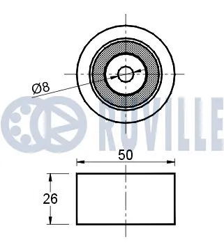 540515 RUVILLE Паразитный / ведущий ролик, поликлиновой ремень (фото 2)