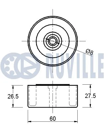 540796 RUVILLE Паразитный / ведущий ролик, поликлиновой ремень (фото 2)