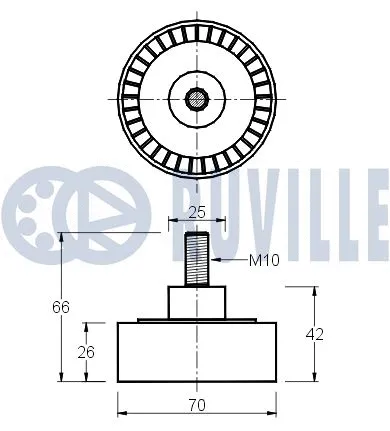 540802 RUVILLE Паразитный / ведущий ролик, поликлиновой ремень (фото 2)