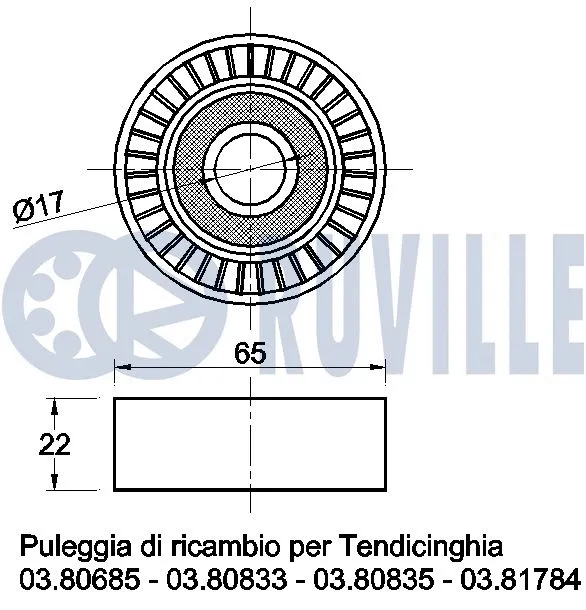 540870 RUVILLE Паразитный / ведущий ролик, поликлиновой ремень (фото 2)
