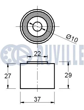 540891 RUVILLE Паразитный / ведущий ролик, поликлиновой ремень (фото 2)
