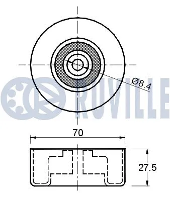 540893 RUVILLE Паразитный / ведущий ролик, поликлиновой ремень (фото 2)