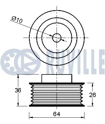 541980 RUVILLE Паразитный / ведущий ролик, поликлиновой ремень (фото 2)