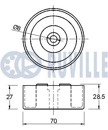 542068 RUVILLE Паразитный / ведущий ролик, поликлиновой ремень (фото 2)