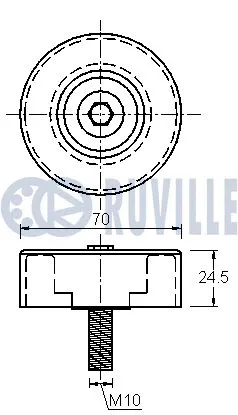 542111 RUVILLE Паразитный / ведущий ролик, поликлиновой ремень (фото 2)