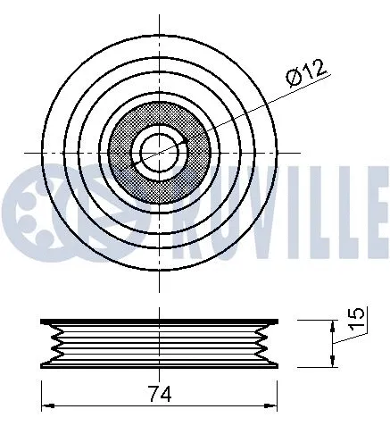 542191 RUVILLE Паразитный / ведущий ролик, поликлиновой ремень (фото 2)