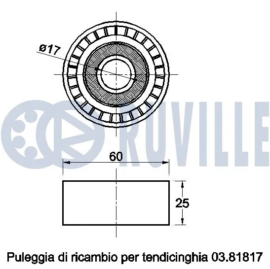 542520 RUVILLE Паразитный / ведущий ролик, поликлиновой ремень (фото 2)