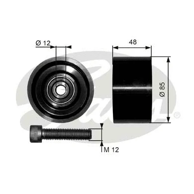 T36111 GATES Паразитный / ведущий ролик, поликлиновой ремень (фото 1)