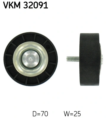 VKM 32091 SKF Паразитный / ведущий ролик, поликлиновой ремень (фото 1)