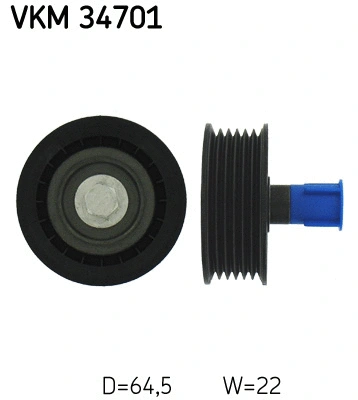VKM 34701 SKF Паразитный / ведущий ролик, поликлиновой ремень (фото 1)