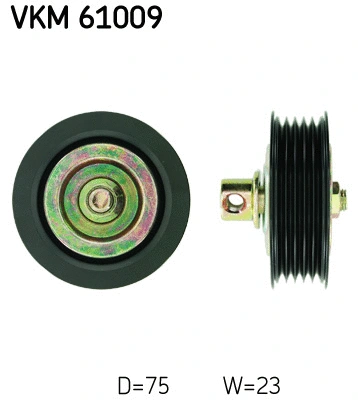 VKM 61009 SKF Паразитный / ведущий ролик, поликлиновой ремень (фото 1)