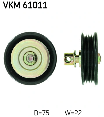 VKM 61011 SKF Паразитный / ведущий ролик, поликлиновой ремень (фото 1)