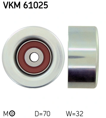 VKM 61025 SKF Паразитный / ведущий ролик, поликлиновой ремень (фото 1)