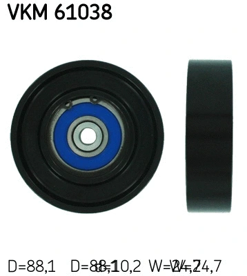 VKM 61038 SKF Паразитный / ведущий ролик, поликлиновой ремень (фото 1)