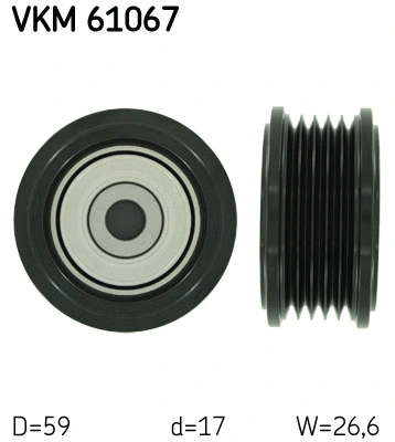 VKM 61067 SKF Паразитный / ведущий ролик, поликлиновой ремень (фото 1)