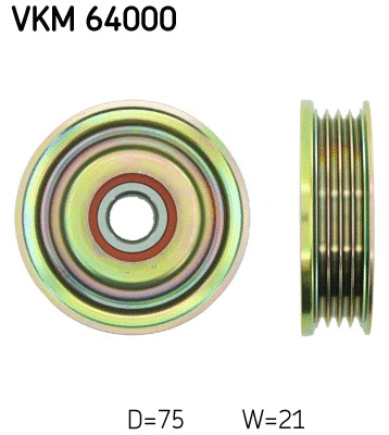 VKM 64000 SKF Паразитный / ведущий ролик, поликлиновой ремень (фото 1)