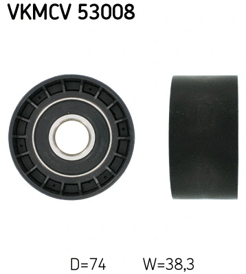 VKMCV 53008 SKF Паразитный / ведущий ролик, поликлиновой ремень (фото 1)