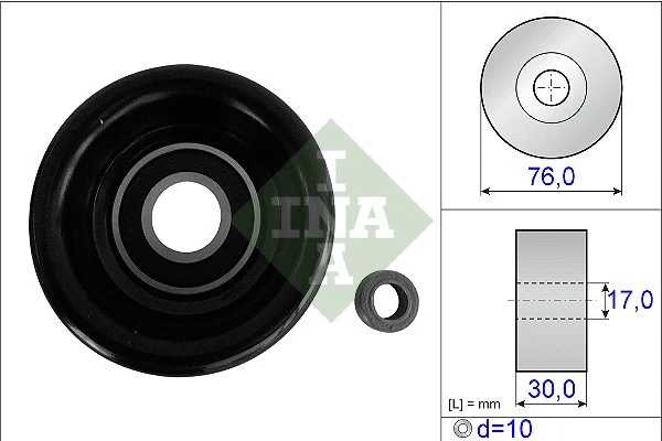 532 0493 10 INA Паразитный / ведущий ролик, поликлиновой ремень (фото 1)