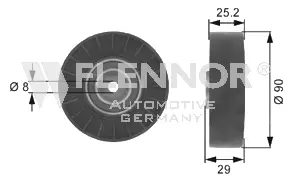 FU20909 FLENNOR Паразитный / ведущий ролик, поликлиновой ремень (фото 1)