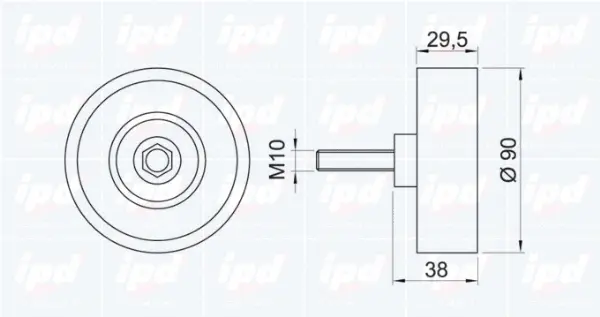15-1027 IPD Паразитный / ведущий ролик, поликлиновой ремень (фото 1)