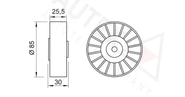 651113 AUTEX Паразитный / ведущий ролик, поликлиновой ремень (фото 2)