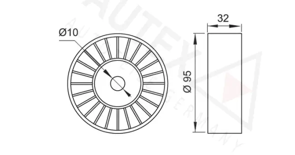 651748 AUTEX Паразитный / ведущий ролик, поликлиновой ремень (фото 2)