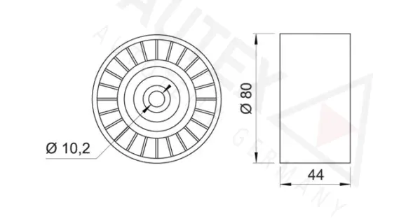 654068 AUTEX Паразитный / ведущий ролик, поликлиновой ремень (фото 1)
