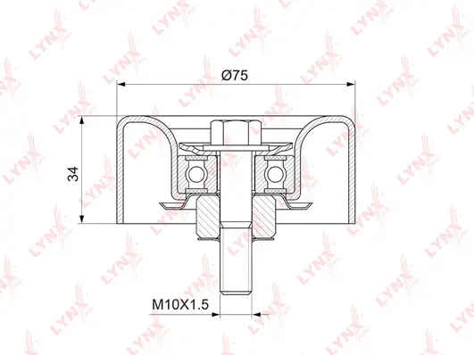 PB-7046 LYNXAUTO Паразитный / ведущий ролик, поликлиновой ремень (фото 1)