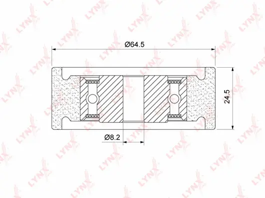 PB-7088 LYNXAUTO Паразитный / ведущий ролик, поликлиновой ремень (фото 1)