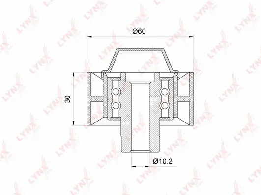 PB-7114 LYNXAUTO Паразитный / ведущий ролик, поликлиновой ремень (фото 1)