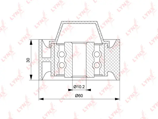PB-7172 LYNXAUTO Паразитный / ведущий ролик, поликлиновой ремень (фото 3)