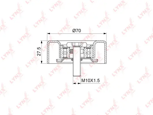 PB-7203 LYNXAUTO Паразитный / ведущий ролик, поликлиновой ремень (фото 1)