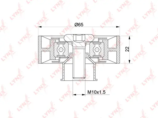 PB-7215 LYNXAUTO Паразитный / ведущий ролик, поликлиновой ремень (фото 3)