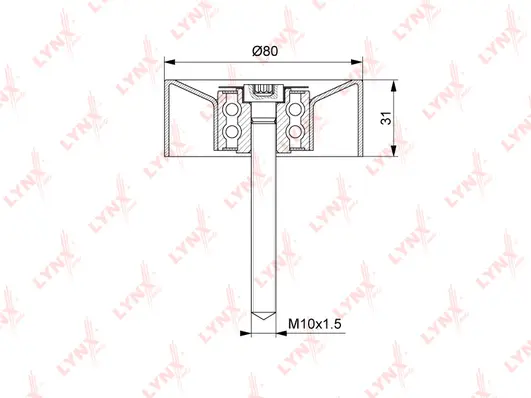 PB-7221 LYNXAUTO Паразитный / ведущий ролик, поликлиновой ремень (фото 2)